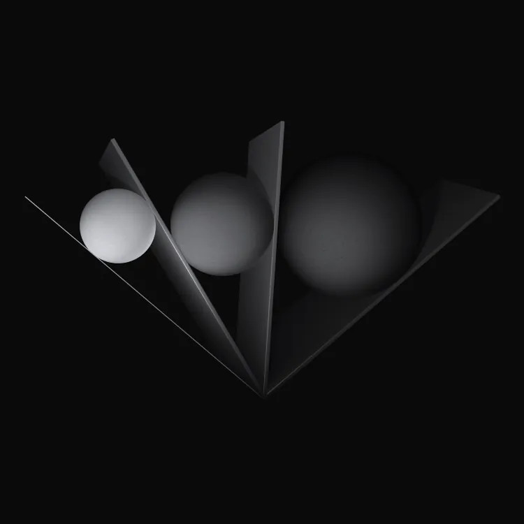 Genesis brand graphic showcasing three spheres divided by cards.